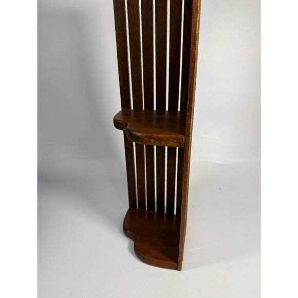 Wooden Corner Floating Wall Shelf 3 tier Heart Vintage Cottage Granny Core Wood - Picture 13 of 16